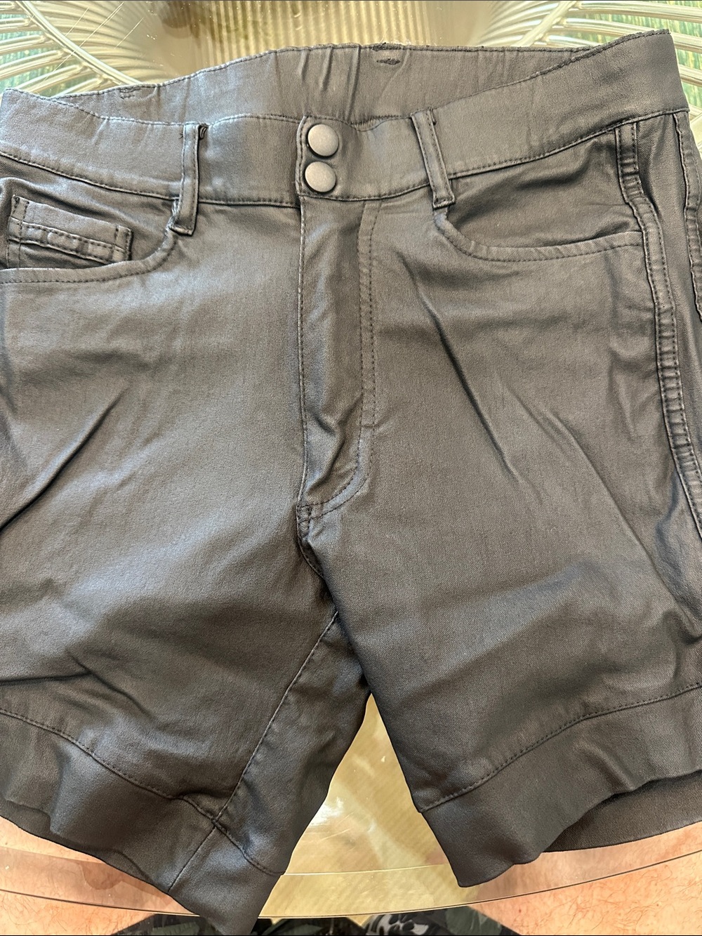 Men's Black Flat-Front Casual Shorts